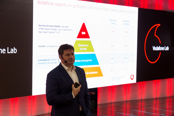 Andrés Vicente durante la presentación de la oferta cloud de Vodafone y su nuevo CPD.